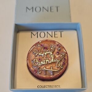 Monet Happy Birthday Pink Trinket Box Small